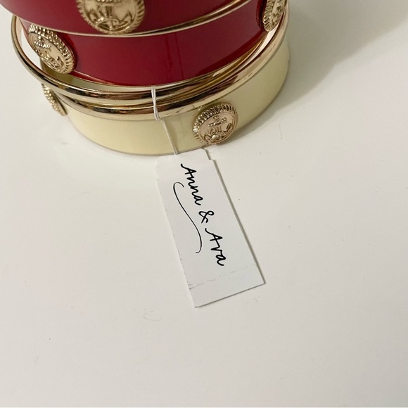 Anna & Ava Nautical Anchor Gold & Enamel Bangle Bracelet Lot - Picture 2 of 13